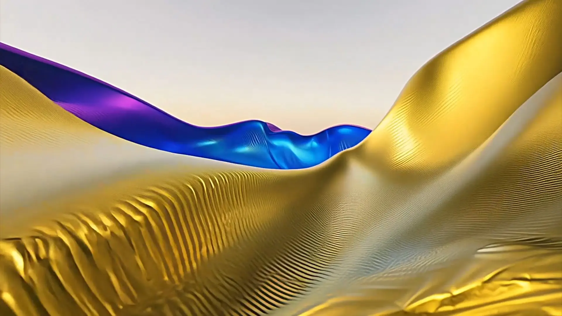 Luxurious Golden and Blue Waves Background Title Animation